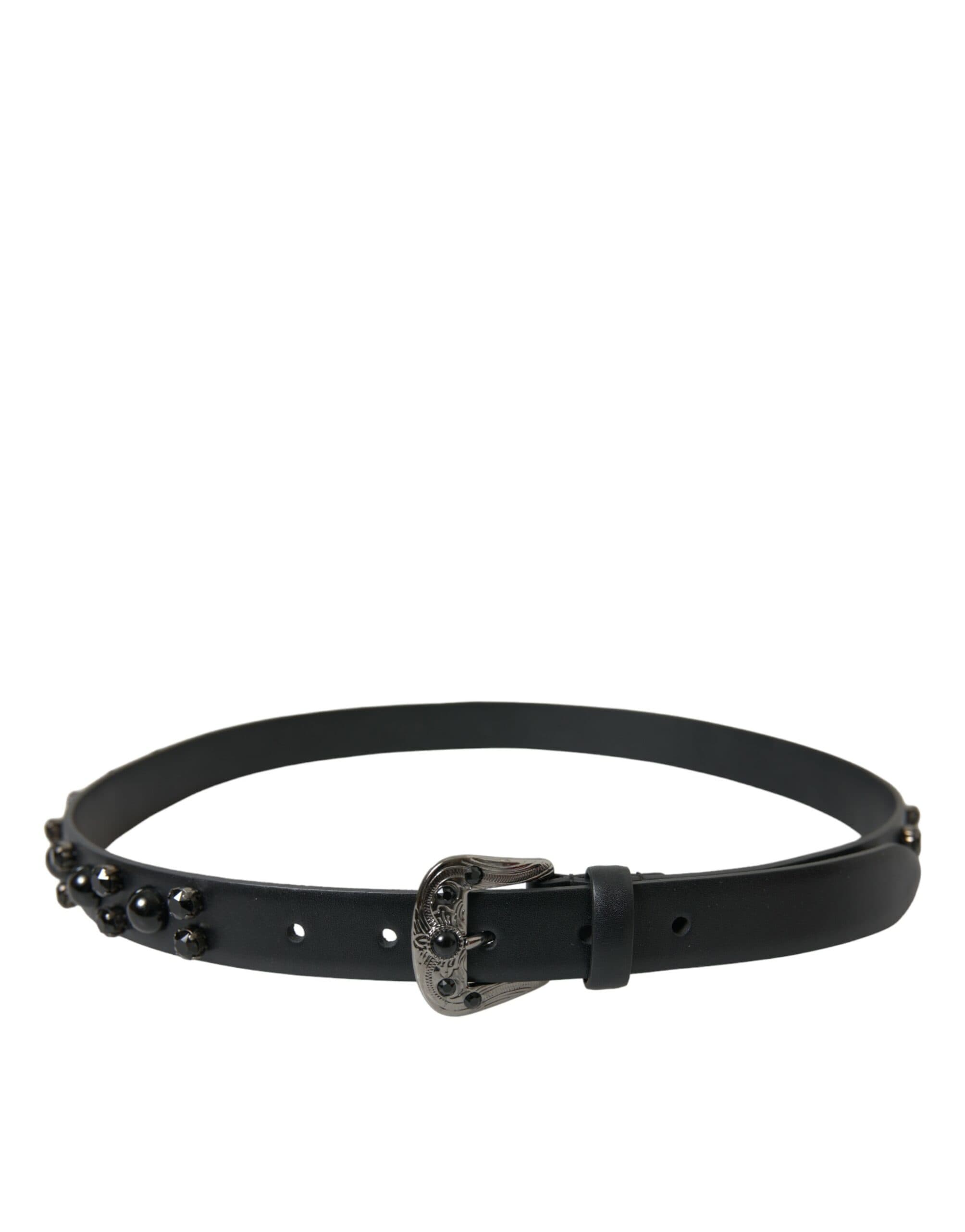 Embellished Leather Engraved Buckle Belt