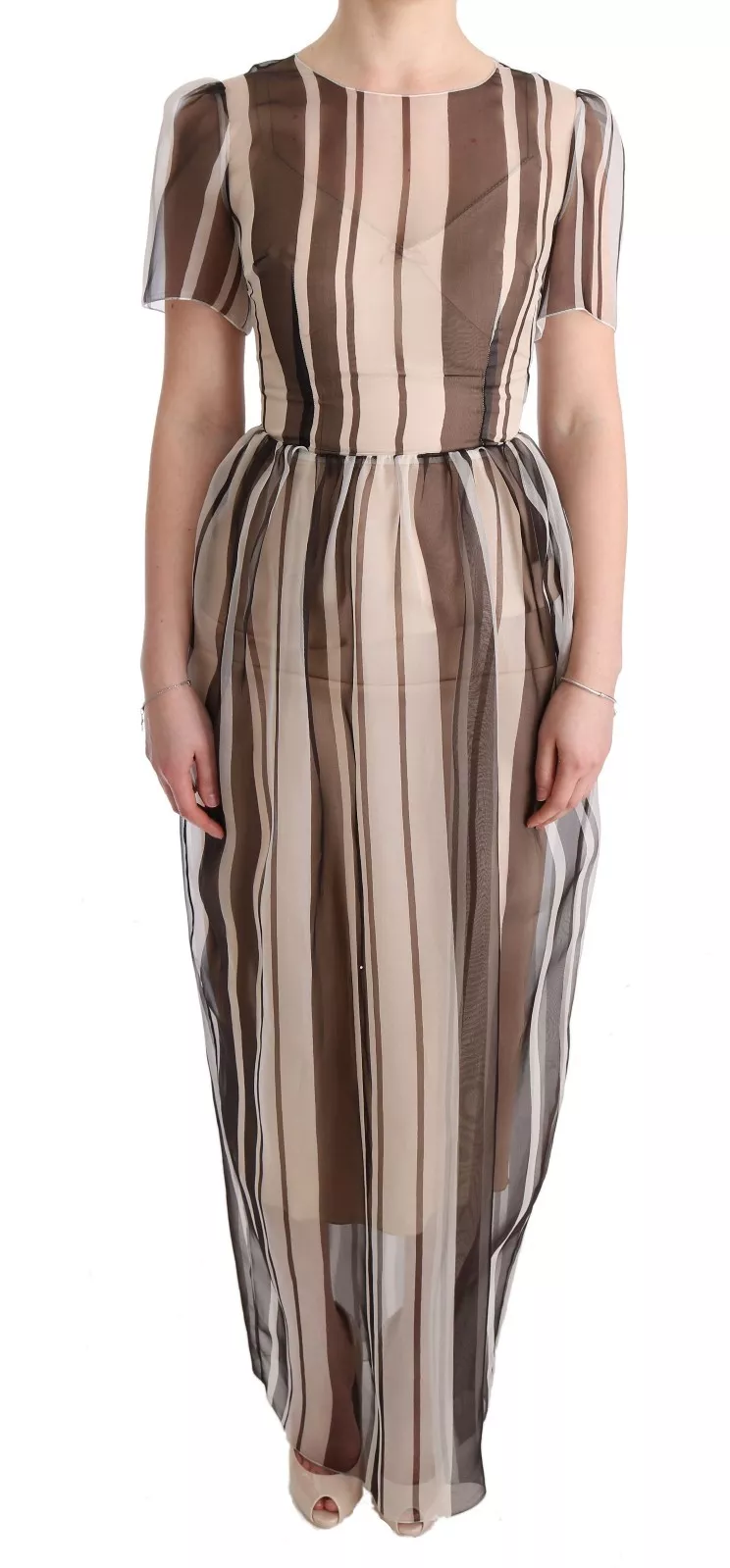Striped Silk Sheath Dress