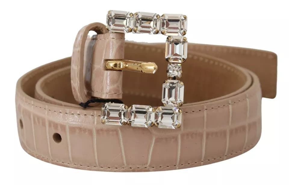 Leather Crystal Buckle Belt