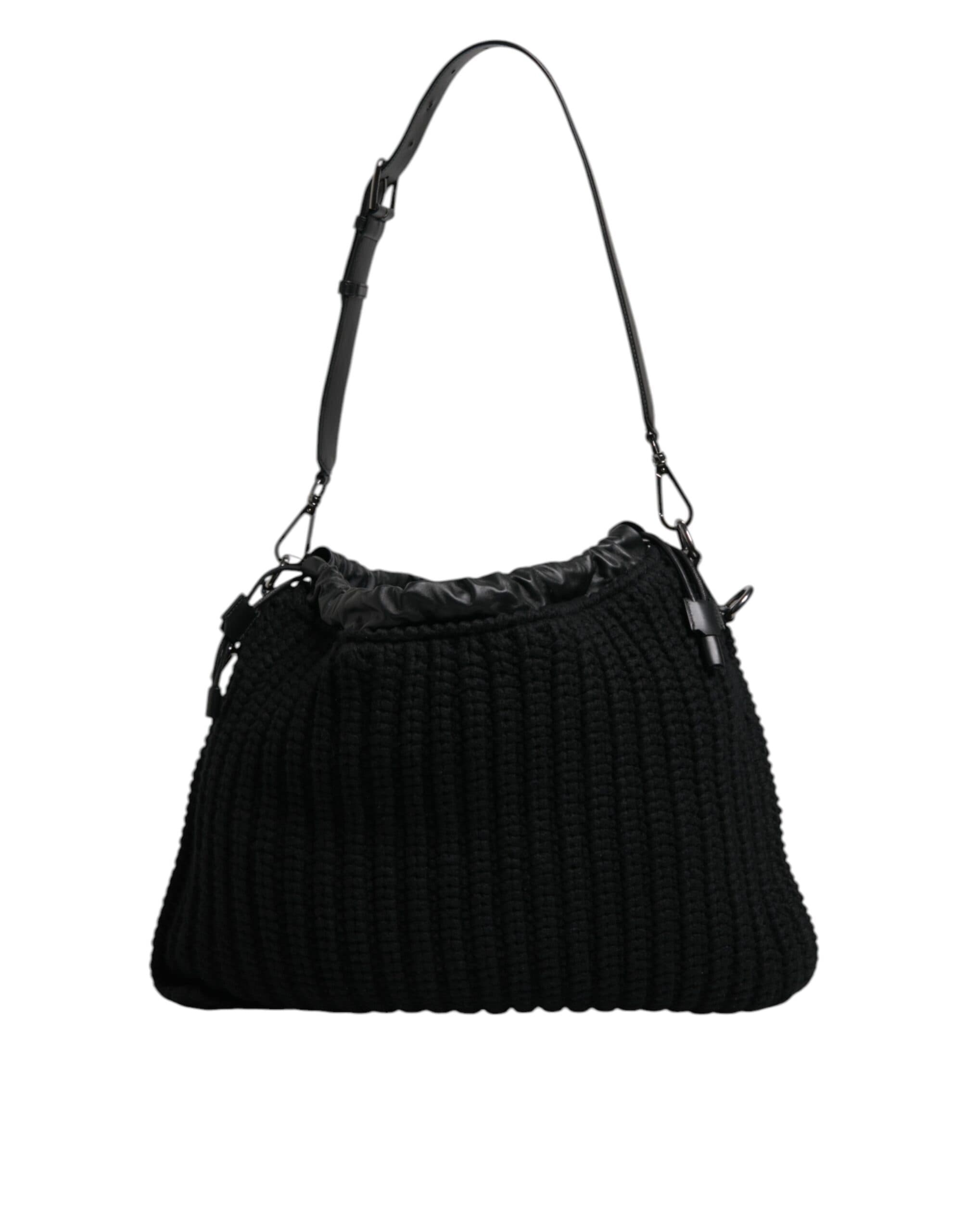 Knitted Leather Shoulder Bag