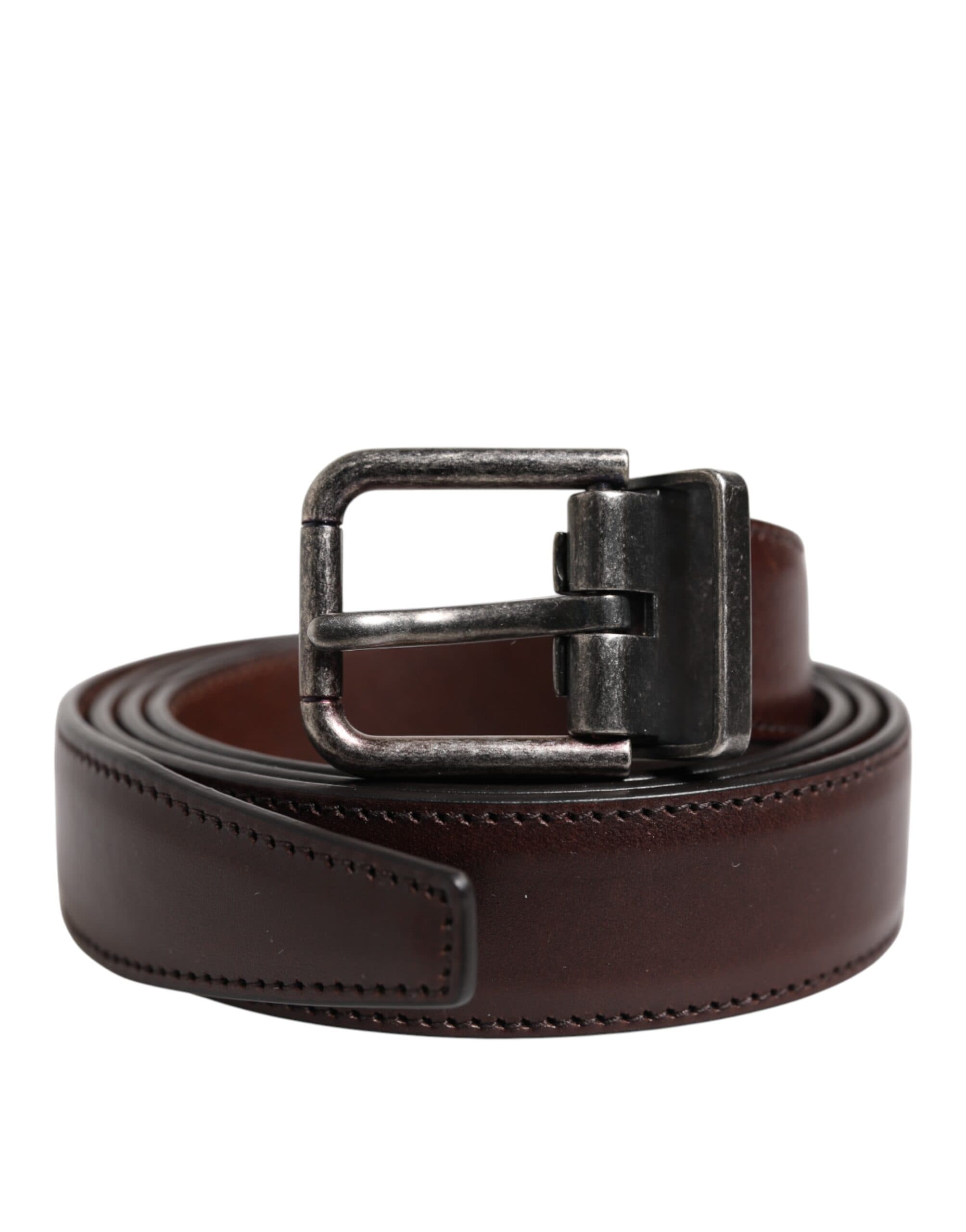 Classic Silver Metal Logo Buckle Belt