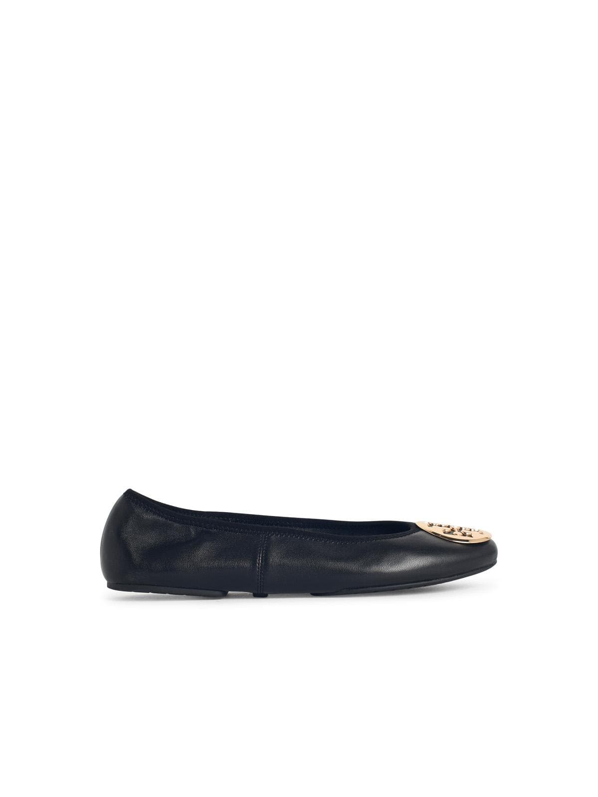 Black Leather Ballet Flats