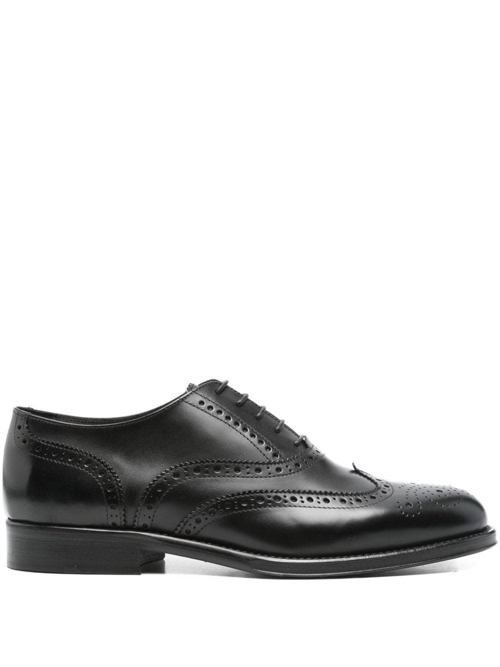 Black Leather Brogue Lace-ups