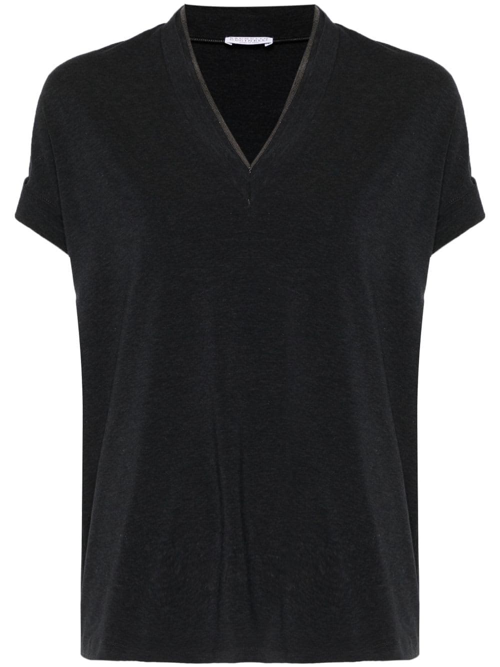 V-necked T-shirt