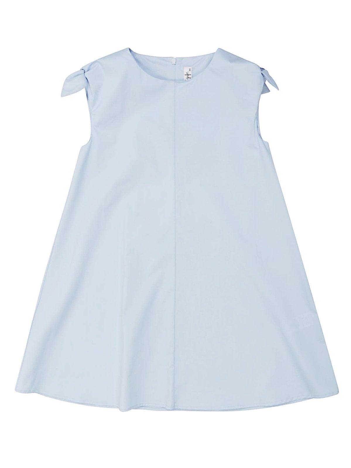 Bow Embellished Stretch Poplin Dress
