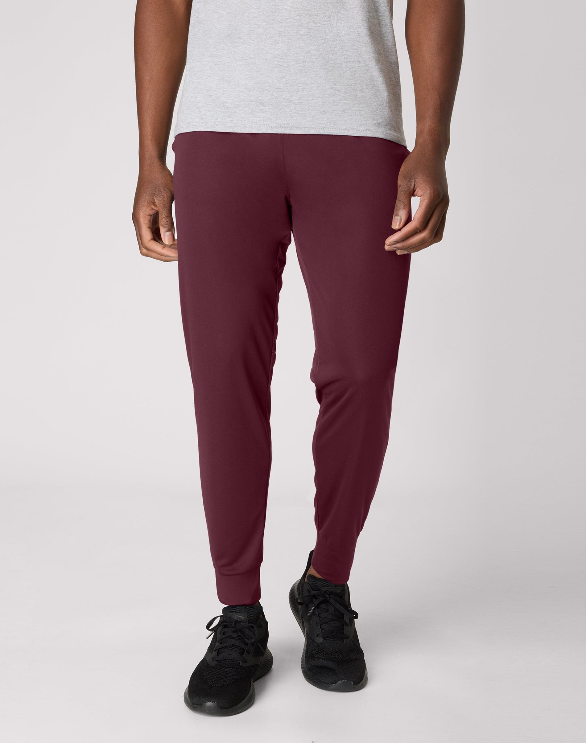 Hanes Cool DRI Men's Joggers, 3-Pack, Moisture Wicking, 29" Black/Graphite/Maroon L