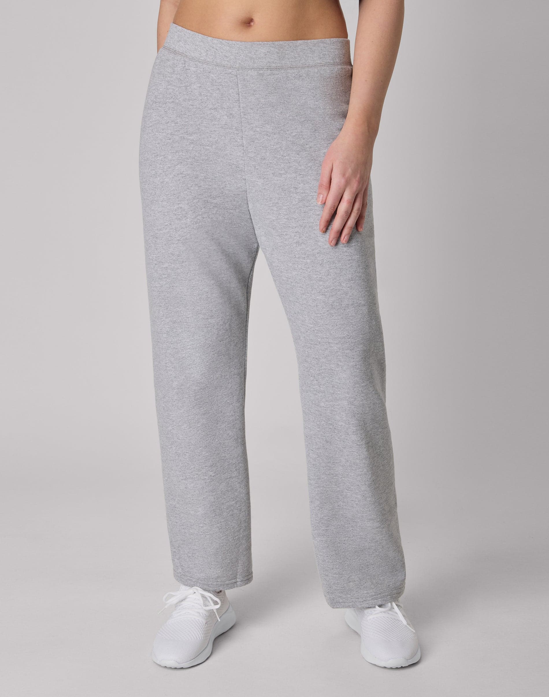Fleece Sweatpants with Open Bottom Legs