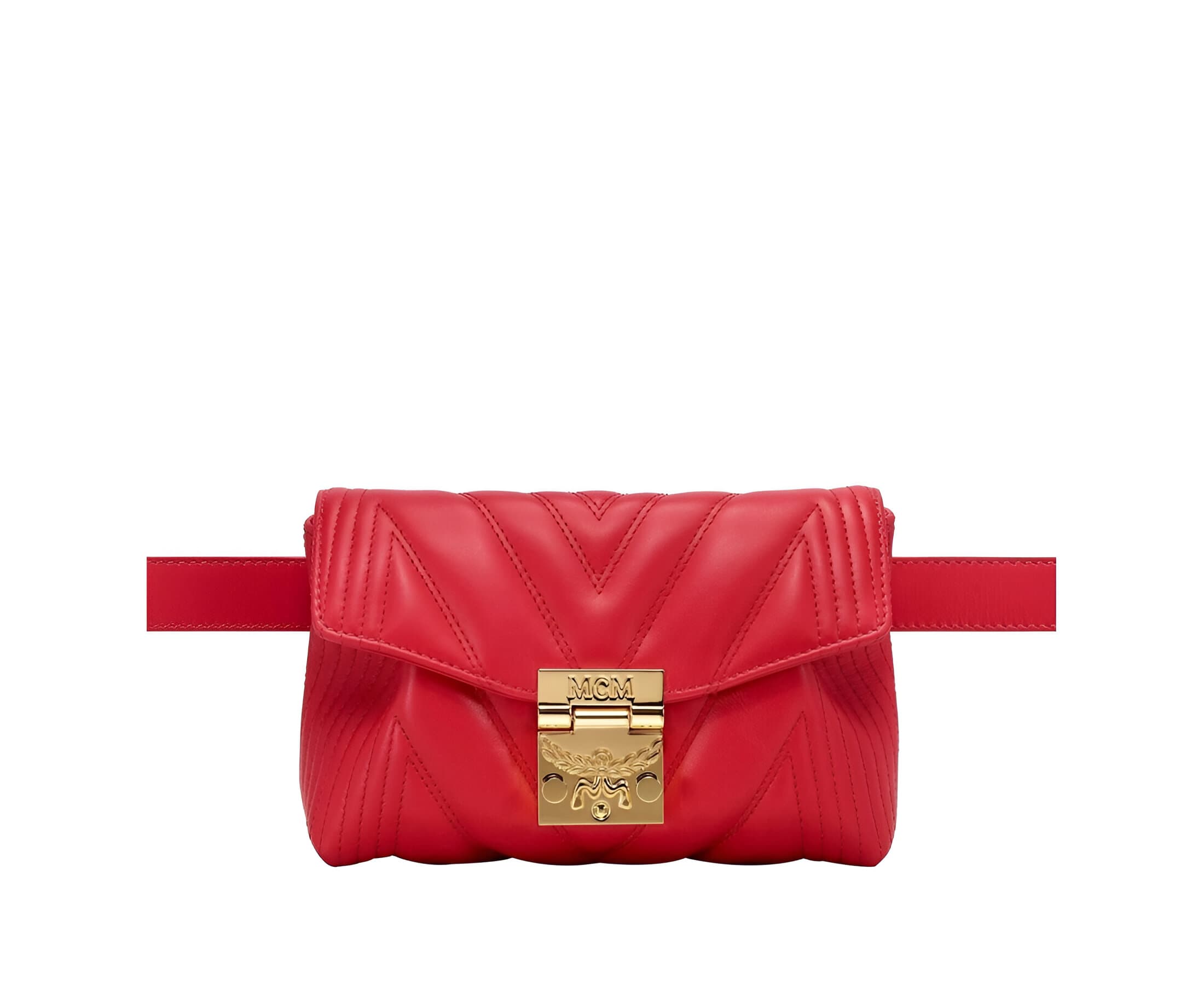 Patricia Red Quilted Leather Crossbody Belt Bag