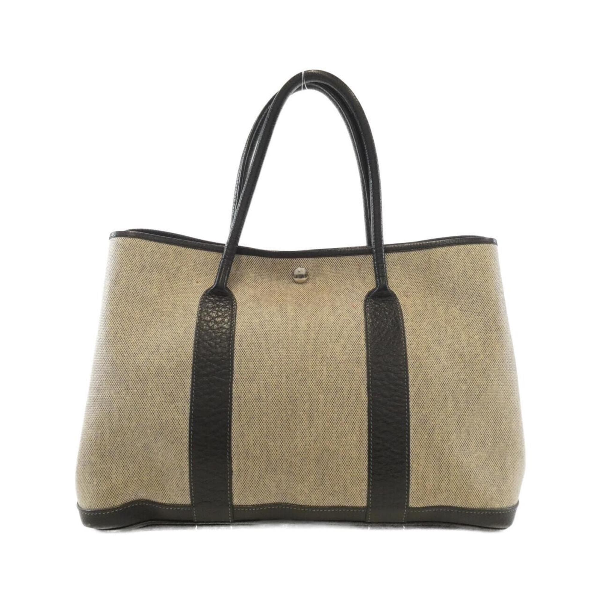 Garden Black Toile H Buffle Skipper Leather Handbag