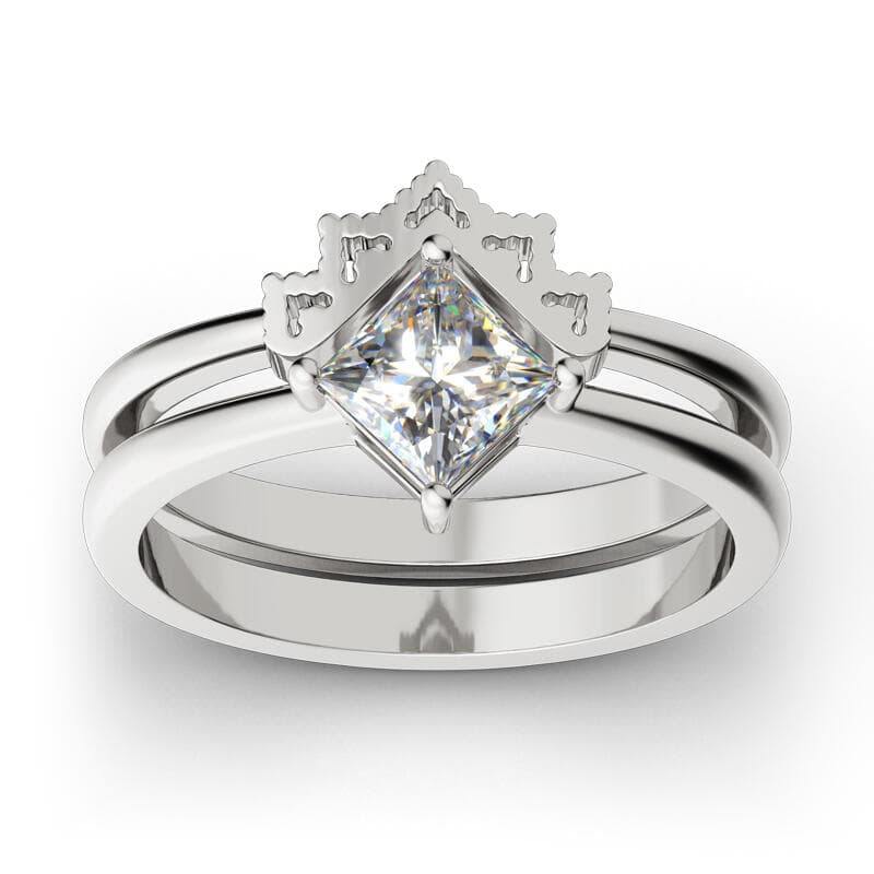 Crown Sterling Silver Ring Set