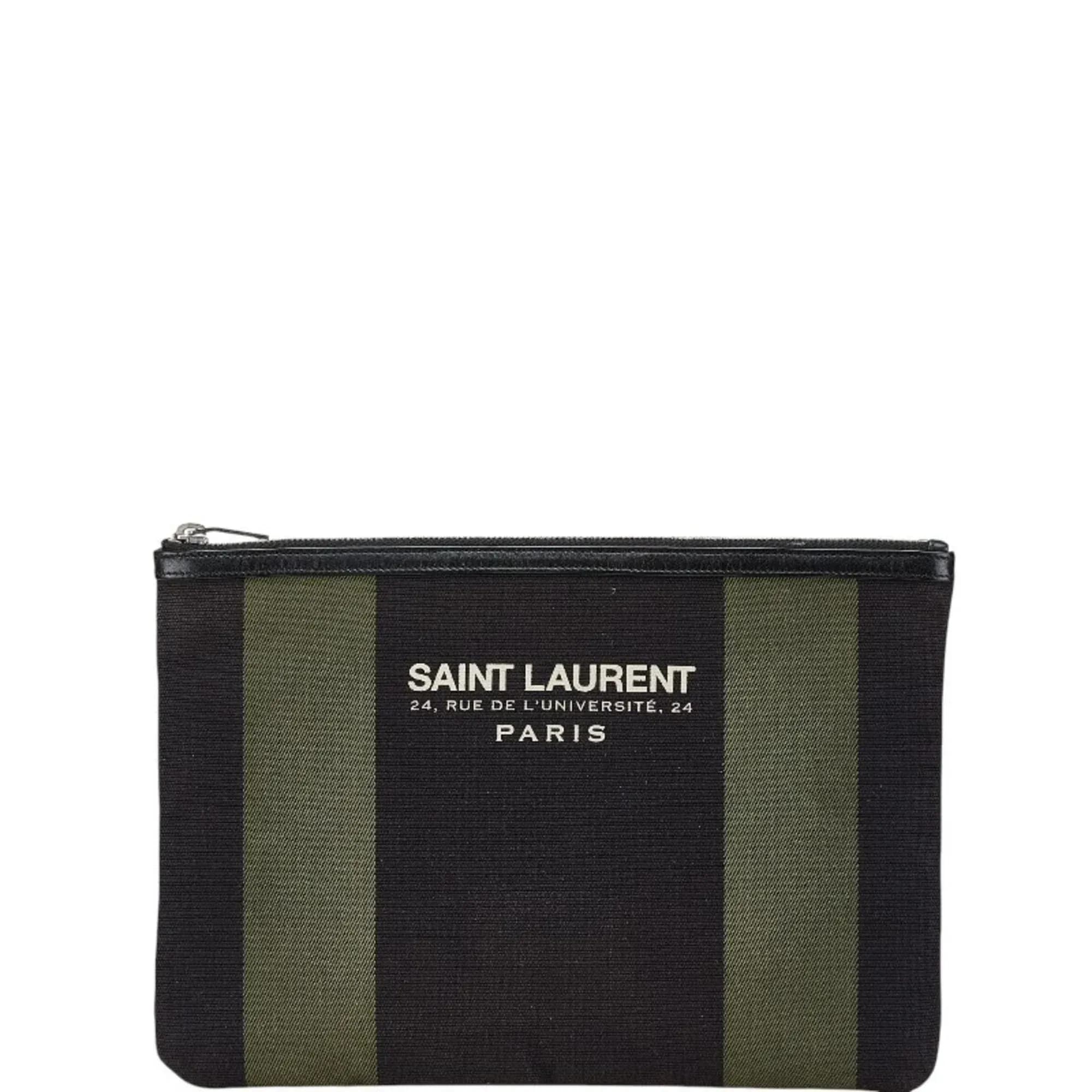 Canvas Leather Clutch Bag Pouch