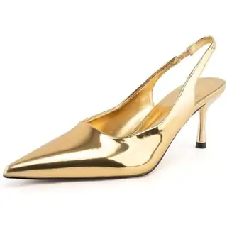 heelchic Women Kitten Heels Pumps Dress Shoes 6.5 Gold