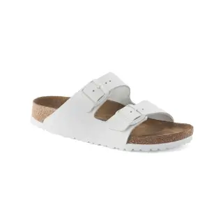 Birkenstock Usa Men's Arizona Soft Footbed White Leather Sandal / White 42