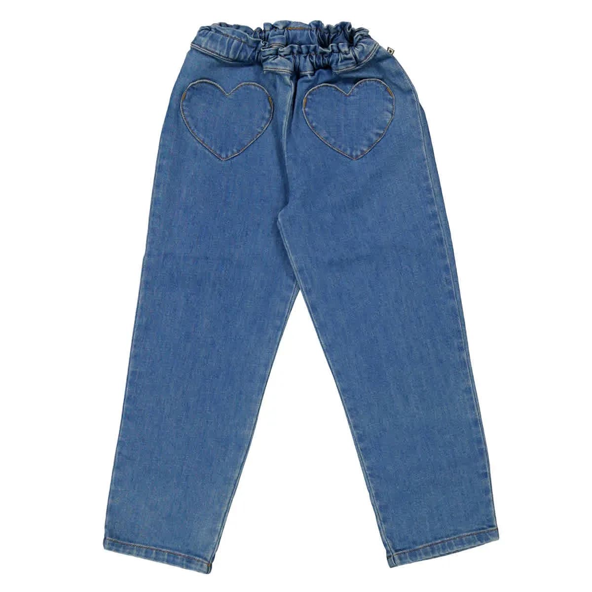 Heart Embroidered Denim Jeans