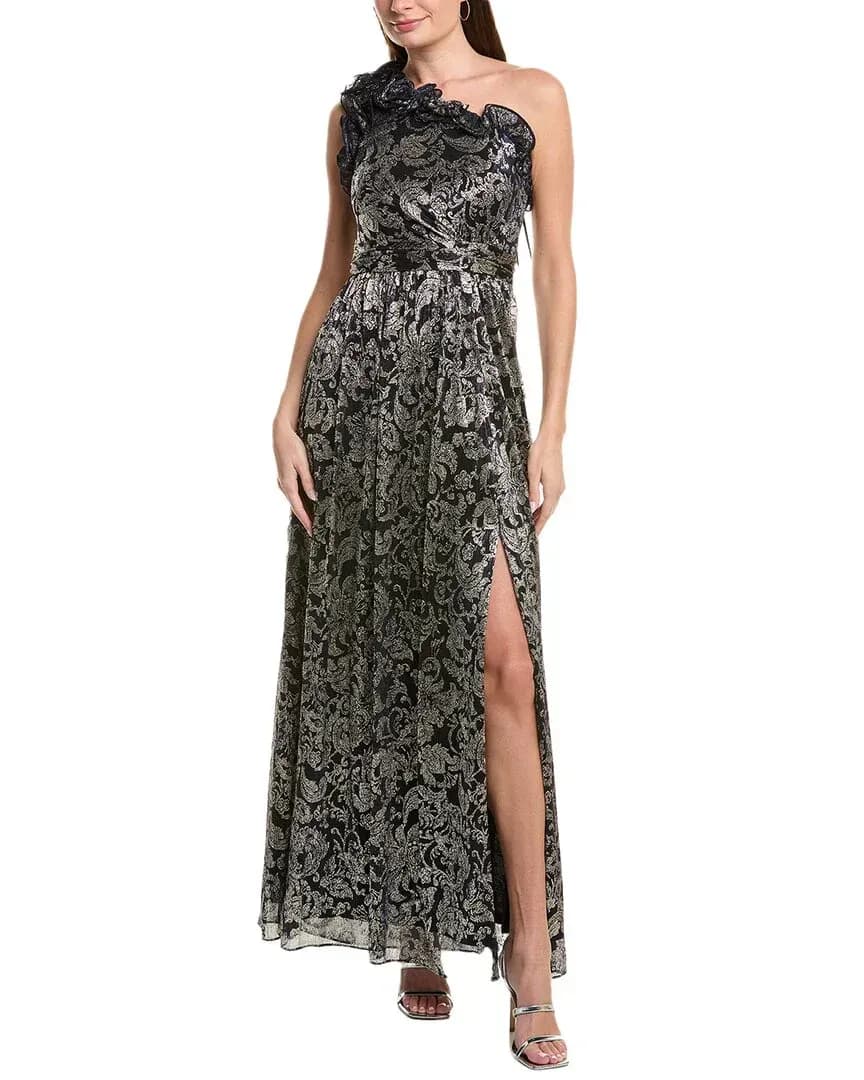 One Shoulder Crinkle Gown
