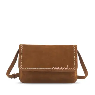 Suede Shoulder Bag with Marni Mending